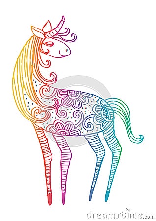 Hand drawn zentangle Ornamental Horse Stock Photo