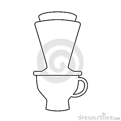 Hand drip coffee simple line vector Vector Illustration