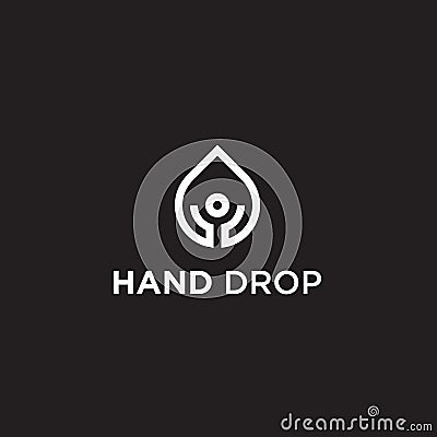 hand drop logo or drop vector Vector Illustration