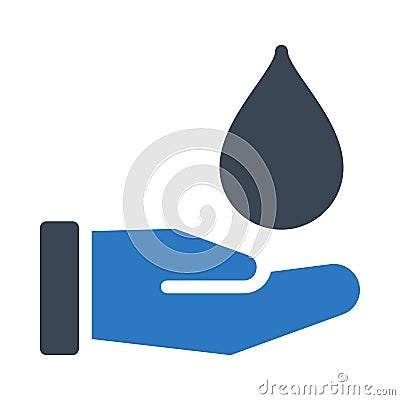 Hand drop vector glyph color icon Stock Photo