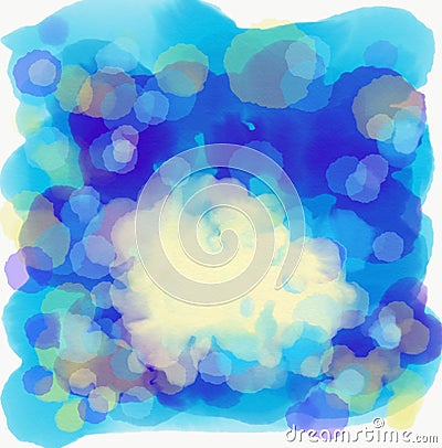 Hand drown abstract background blue sea and sky Stock Photo