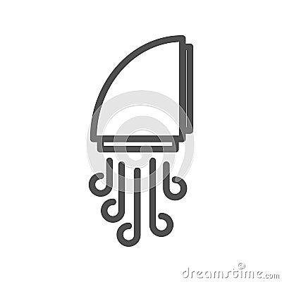 Hand dryer line icon Vector Illustration