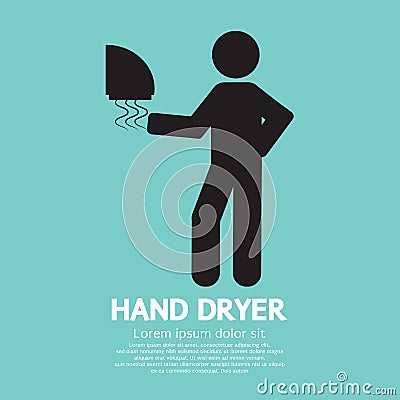 Hand Dryer Machine In Public Toilet Vector Illustration