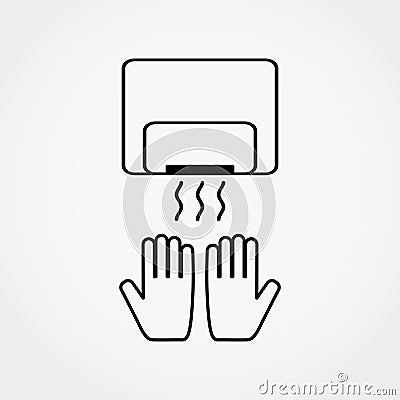 Hand dryer icon. Vector Illustration