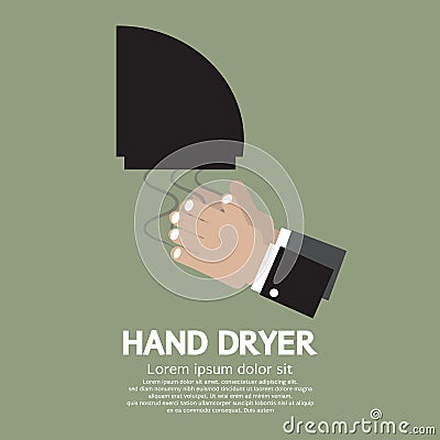 Hand Dryer In Public Toilet Vector Illustration