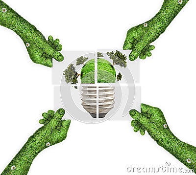 Hand, ecology symbol planet earth Stock Photo