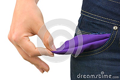 Hand and empty pocket Stock Photo