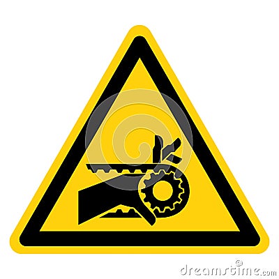 Hand Entanglement Notched Belt Drive Symbol Sign, Vector Illustration, Isolate On White Background Label .EPS10 Vector Illustration