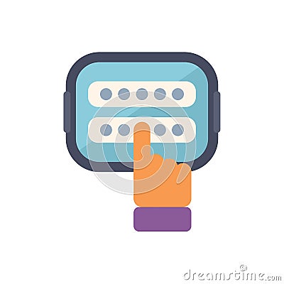Hand entering password on mobile phone with security code padlock for website or app login Stock Photo