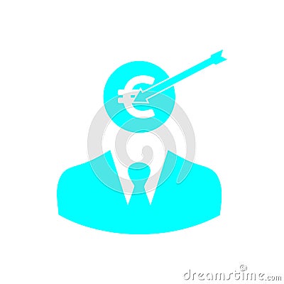 Bank, location search, hand , euro bank, business search , bank location target cyan icon Stock Photo