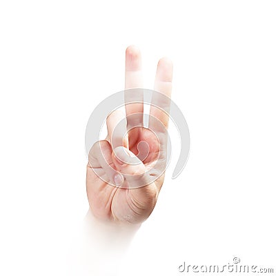 Hand expressing, series from one to five Stock Photo