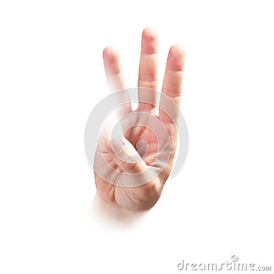 Hand expressing, series from one to five Stock Photo