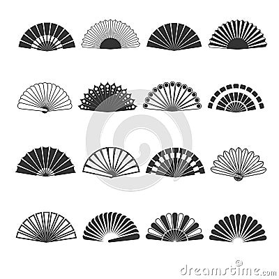 Hand fan vector icons Vector Illustration