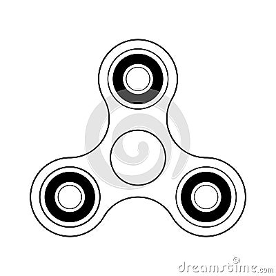 Hand fidget spinner logo. Vector illustration on white background. Vector Illustration