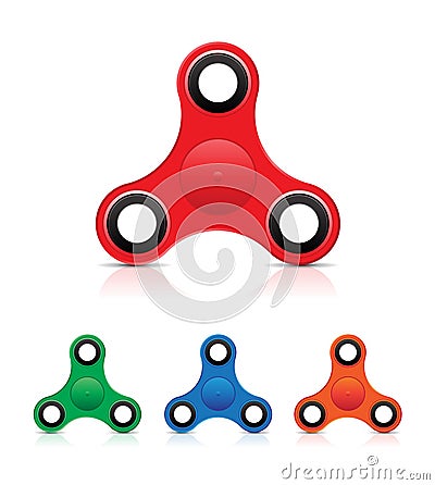 Hand Fidget Spinner Stress Toy - Colorful Vector Illustration Vector Illustration