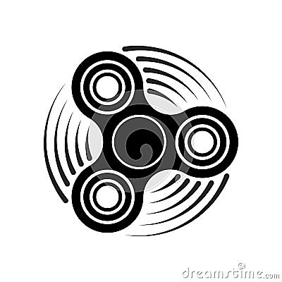 Hand fidget spinner toy icon - stress and anxiety relief. Vector Illustration