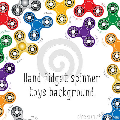 Hand fidget spinner toys pattern. Vector Illustration