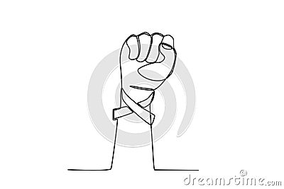 A hand fighting AIDS Vector Illustration