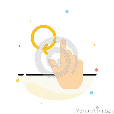 Hand, Finger, Gestures, Reload Abstract Flat Color Icon Template Vector Illustration