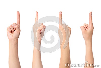 Hand finger pointing Stock Photo