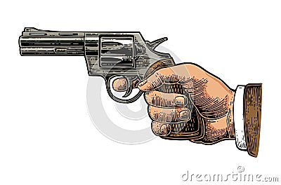 Hand firing a gun for starting race Vector Illustration