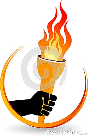 Hand flame logo Vector Illustration