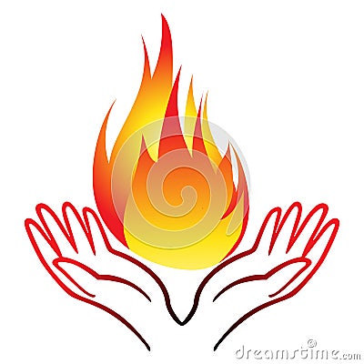 Hand flame Vector Illustration