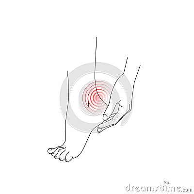 Hand and foot, pain feet, vector illustration Vector Illustration