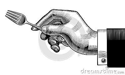 Hand with a fork Vector Illustration