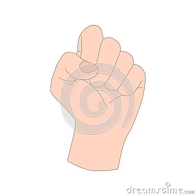 A hand gesture. Fist as a symbol of protest and opposition. Sign language. Vector illusration isolated on white Vector Illustration