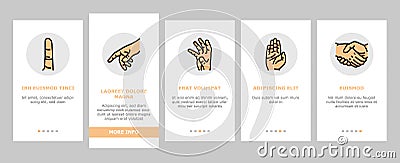 Hand Gesture And Gesticulate Onboarding Icons Set Vector Vector Illustration