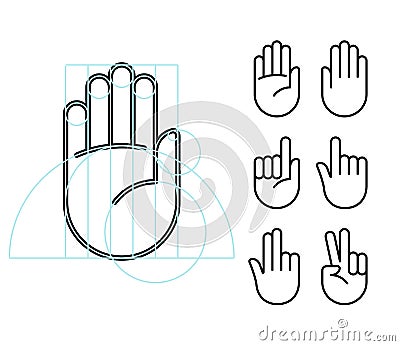 Hand gesture icons Vector Illustration