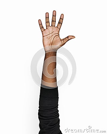 Hand gesture isolated white background Stock Photo