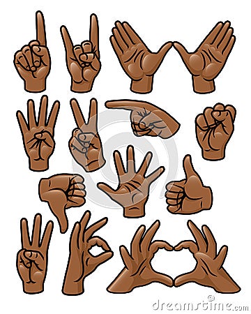 Hand Gesture Set Vector Illustration