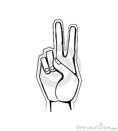 Hand Gesture Showing Symbol of Good Intentions Vector Illustration