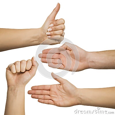 Hand gestures set Stock Photo