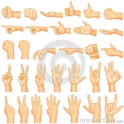 Hand Gestures Vector Illustration