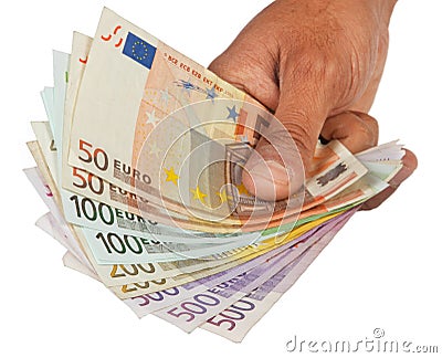 Hand give money Stock Photo