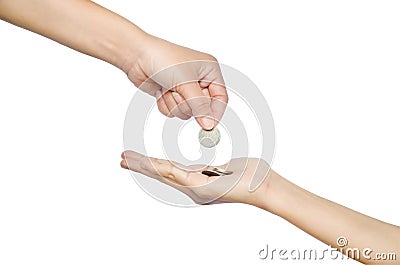 Hand give money Stock Photo