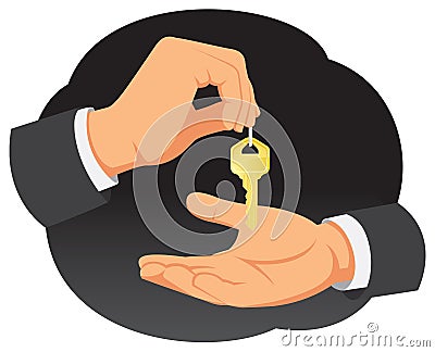 Hand gives the key Vector Illustration