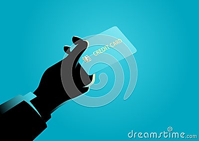 Hand giving a credit card Vector Illustration