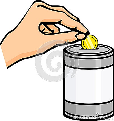 Hand giving a donation Vector Illustration