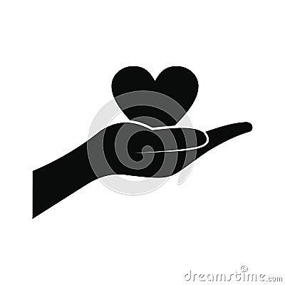 A hand giving a heart icon Vector Illustration