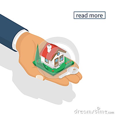Hand giving house Vector Illustration