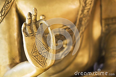 Hand of the golden Buddha 02 Stock Photo