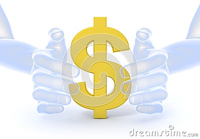 Hand grab U.S. dollars Stock Photo