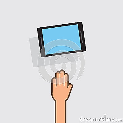 Hand Grabbing for Phone Vector Illustration