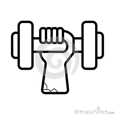 Hand grasping dumbbell. Stock Photo