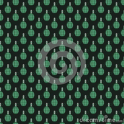 Hand grenade bomb explosion weapons seamless pattern vector illustration Vector Illustration