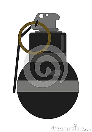 Hand grenade bomb explosion weapons vector. Vector Illustration